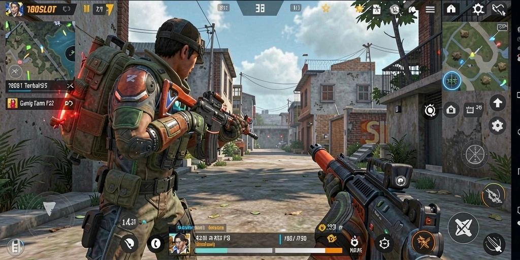 Tangkapan layar menampilkan aksi intens dalam gameplay FPS.