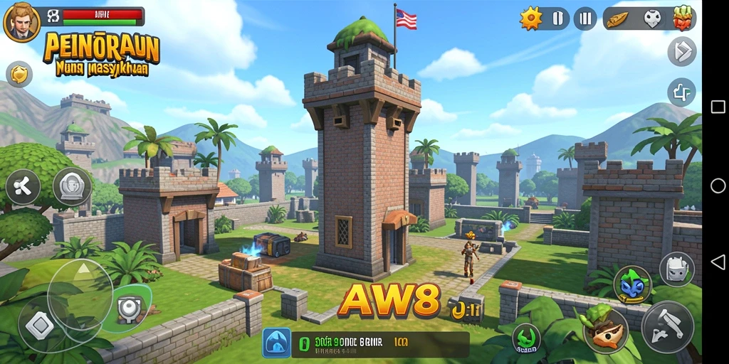 Gameplay menara pertempuran yang mendebarkan dalam AW8.