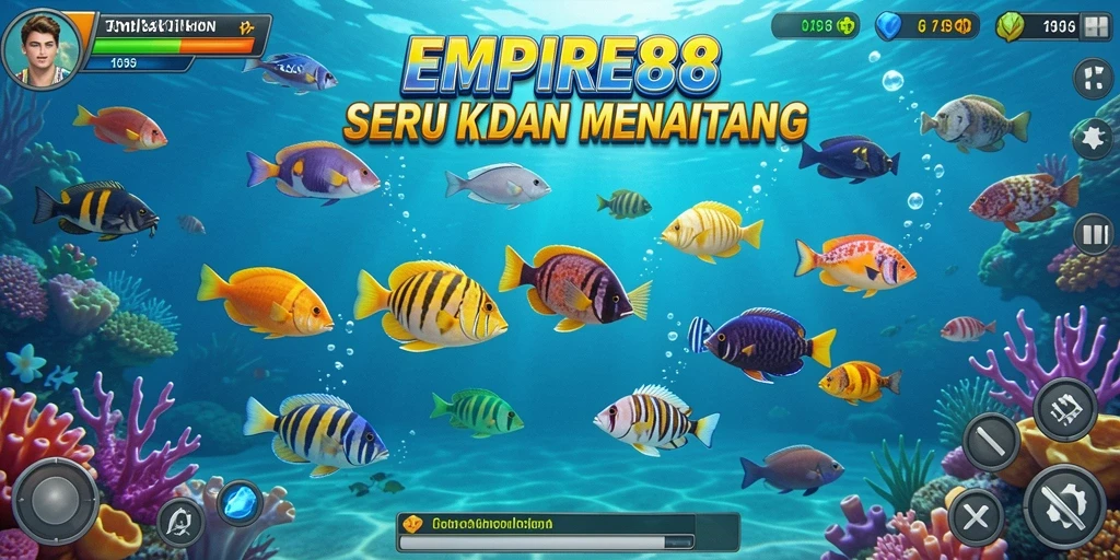 Tampilan gameplay seru dalam EMPIRE88 saat menembak ikan.