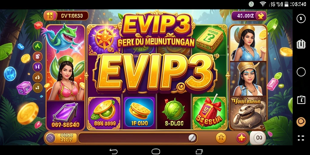 Tampilan gameplay Slot EVIP3 yang menegangkan dan penuh warna.