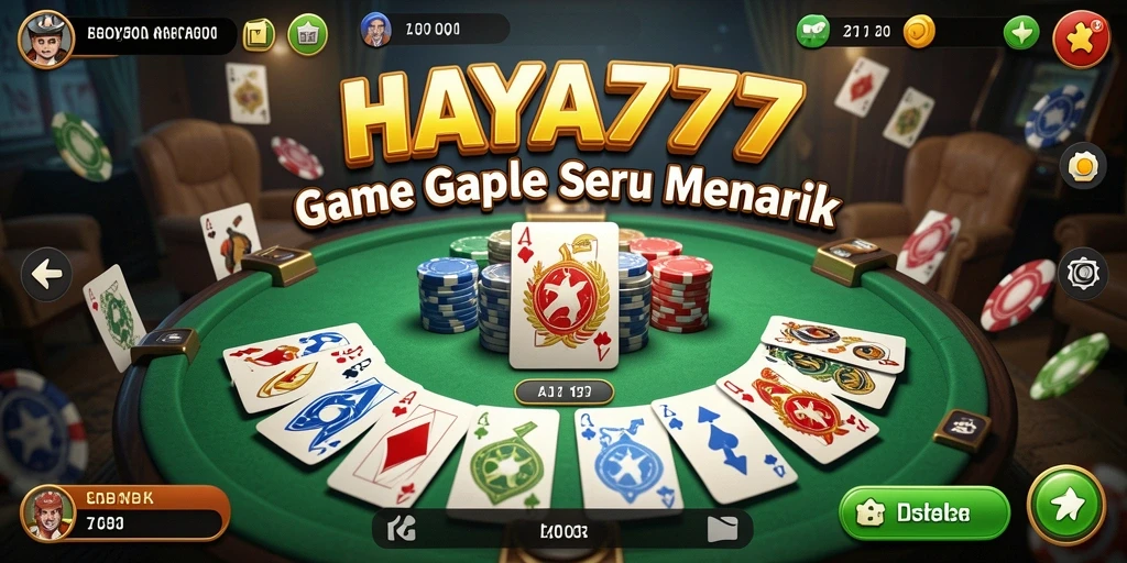 Tampilan gameplay seru HAYA777 yang penuh tantangan Gaple.