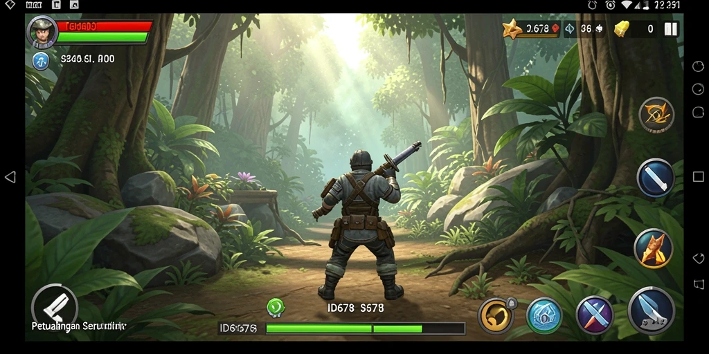 Tangkapan layar gameplay menampilkan aksi seru di dunia petualangan ID678.