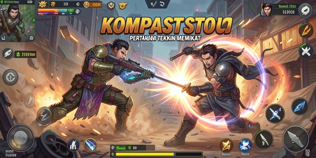 Screenshot menunjukkan aksi pertarungan seru di KOMPASTOTO.