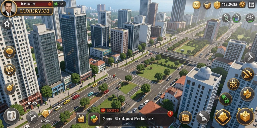 Tampilan gameplay menarik dengan strategi pembangunan kota yang mendalam.