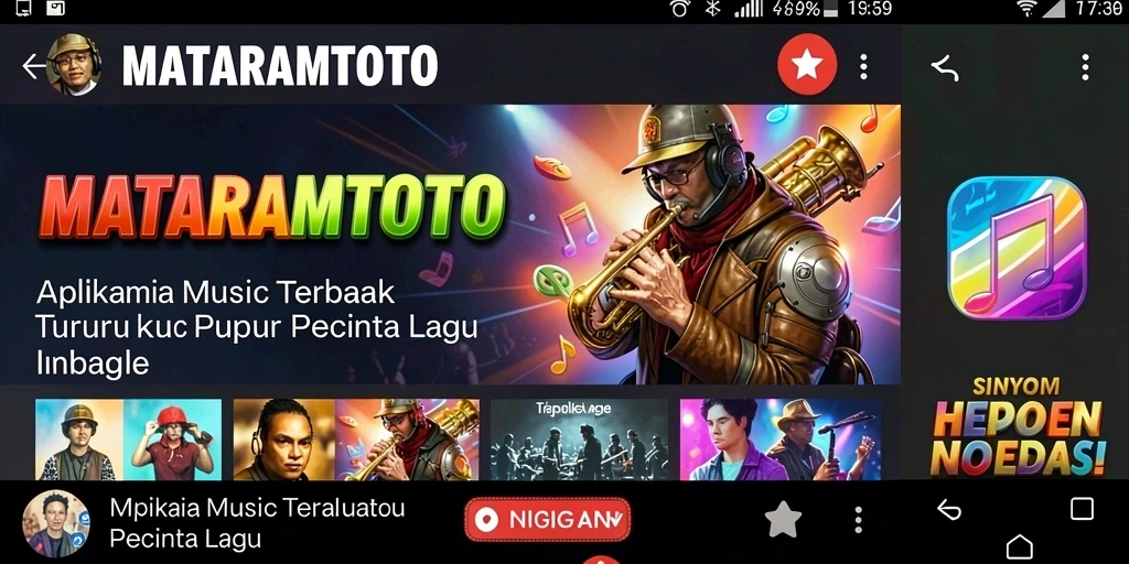 Tampilan antarmuka MATARAMTOTO dengan fitur musik interaktif.