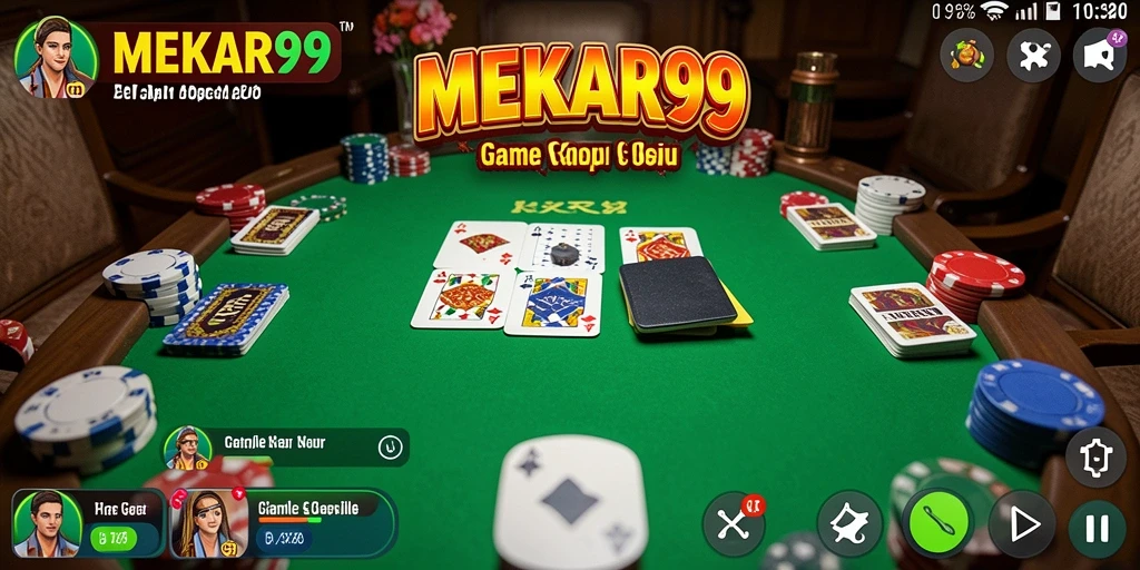 Tampilan gameplay seru MEKAR99 saat bermain Gaple dengan teman.
