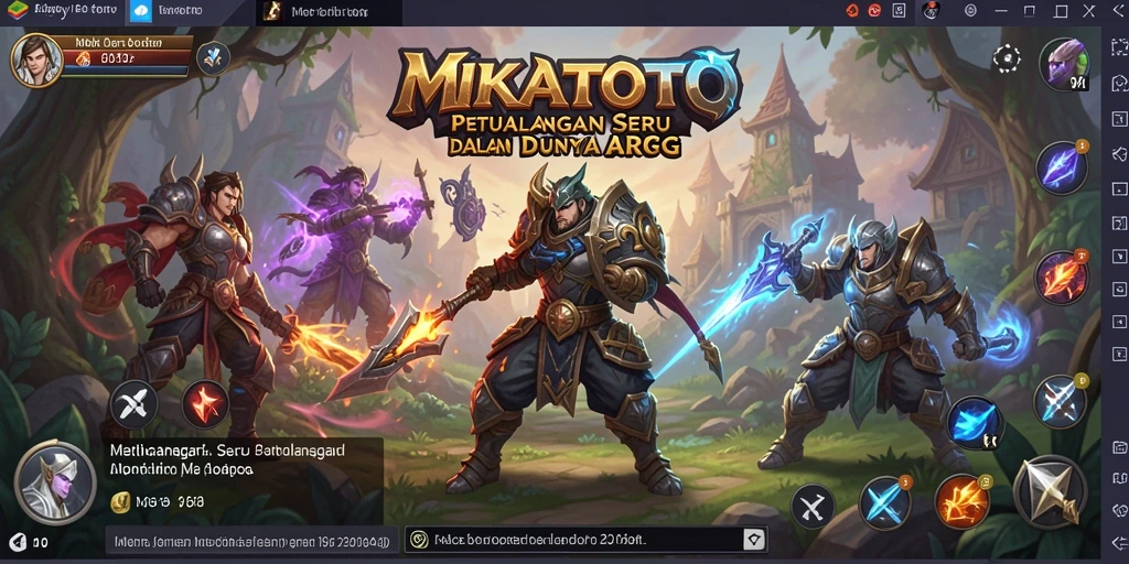 Screenshot gameplay MIKATOTO yang menampilkan aksi pertarungan epik.