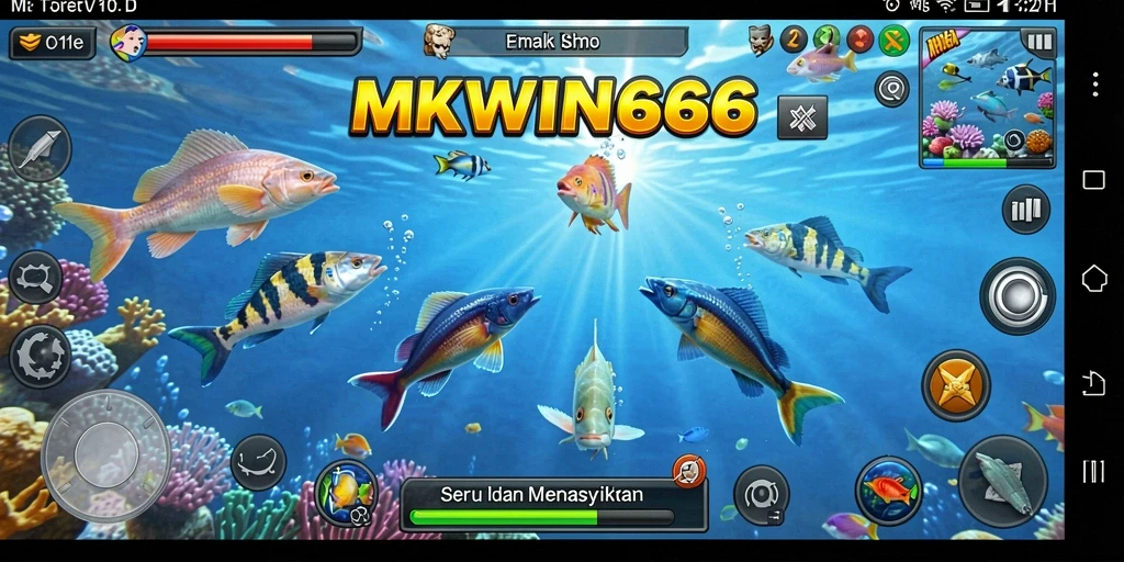 Tampilan gameplay MKWIN666 menampilkan aksi Tembak Ikan yang seru.