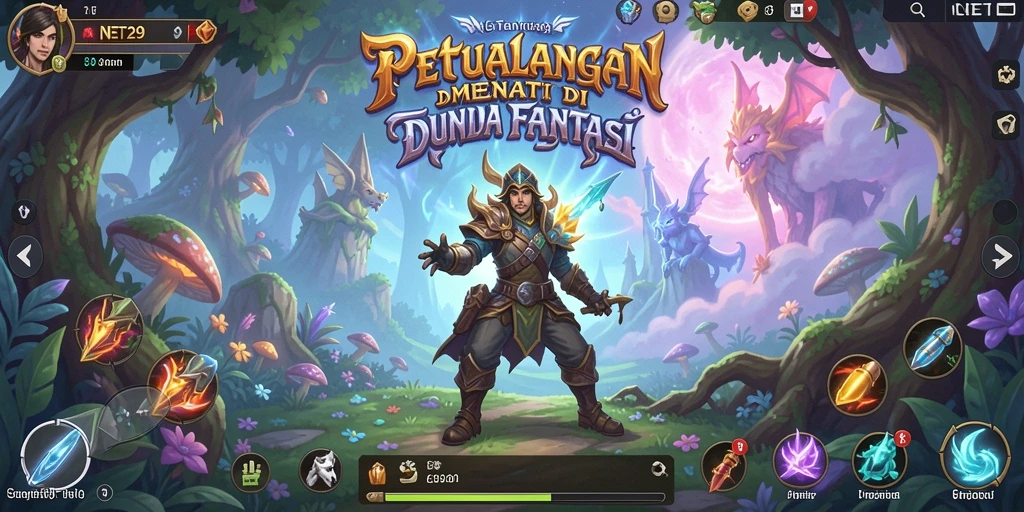 Tampilan gameplay NET29 yang menampilkan dunia petualangan yang menakjubkan.