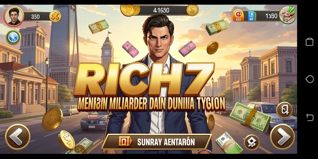 Tampilan screenshot RICH7 yang menunjukkan dinamika gameplay Tycoon.