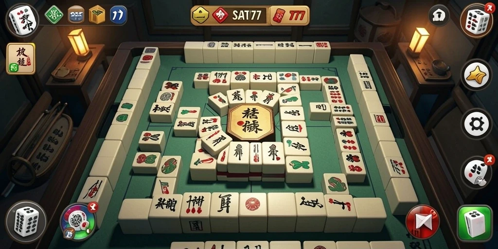 Screenshot utama SATU77 menunjukkan gameplay Mahjong yang menarik.