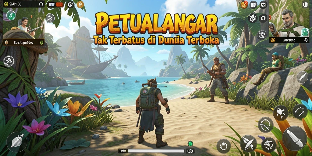 Tangkapan layar gameplay SIAP108 yang menampilkan dunia terbuka yang luas.