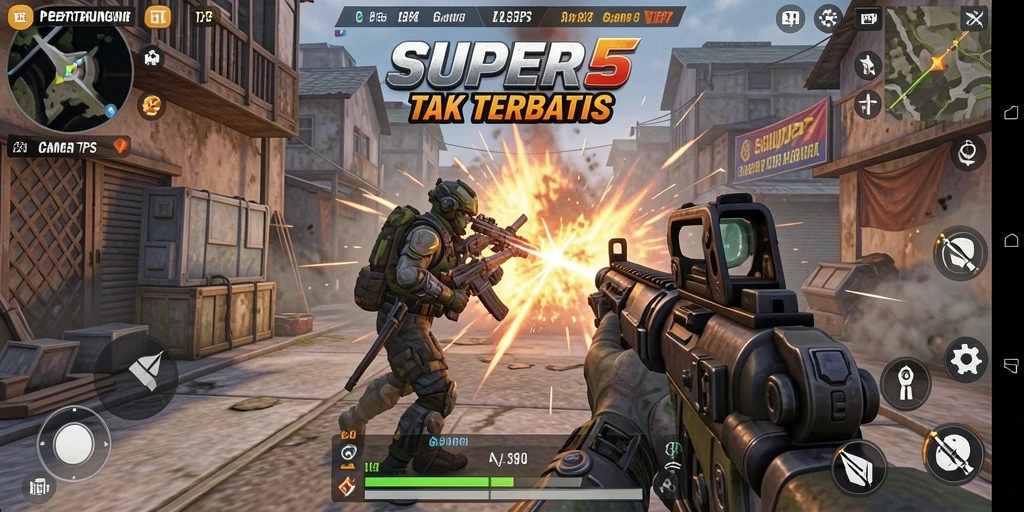 Tampilan aksi seru dari pertarungan dalam SUPER5.